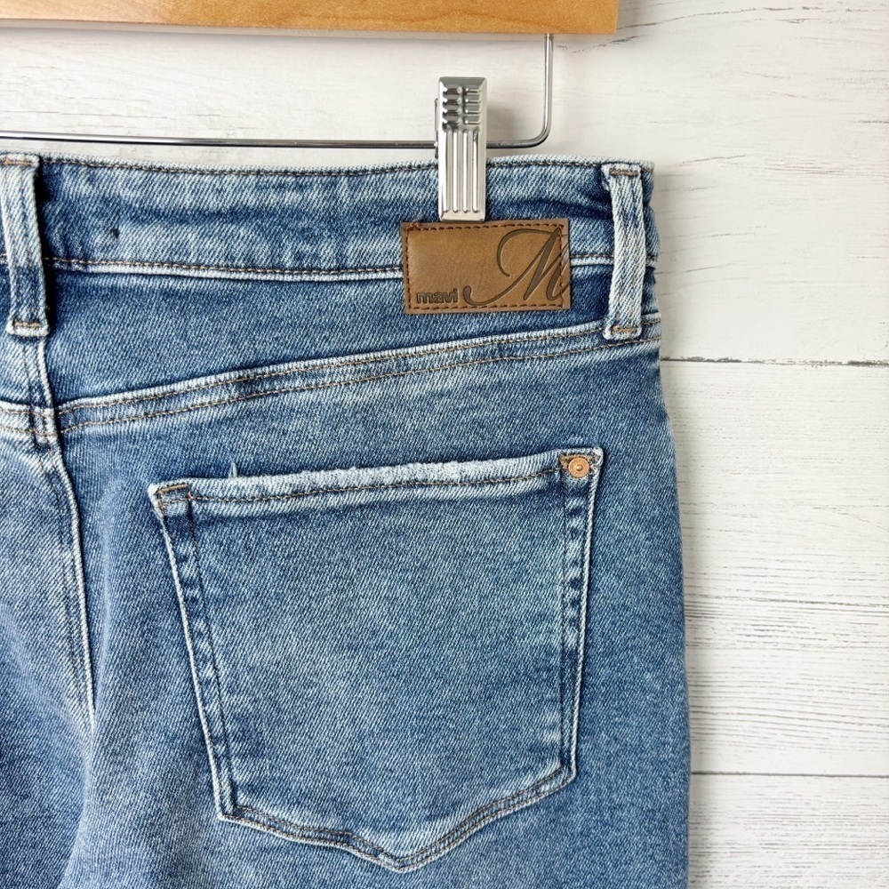 Mavi Cindy Mom Jeans High Rise Stretch Distressed Denim Ripped Knees 30 - Picture 7 of 14